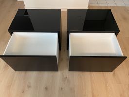 2x Nachttische schwarz mit 2 Schubladen Qualität Möbel Märki