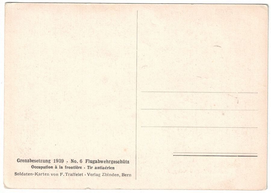 Cartoline postali: Grenzbesetzung 1939 - 6 - Flugabwehrgeschütz – Usato da Frauenfeld venduto da POML 1