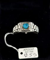 Vintage Ring Silber 925 Jubilee armband-Styl Türkis