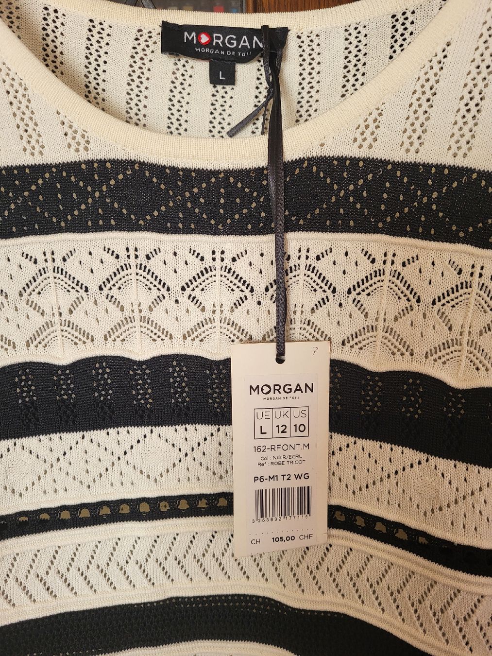 Morgan Vestiti: Neuve Robe pull Morgan rayée taille L Étiquette 🏷️ – Nuovo (secondo la descrizione) da Vevey venduto da Cheyenne18 2