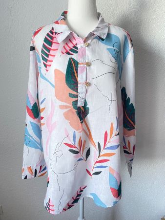 CYNTHIA ROWLEY Leinenbluse Grösse 46