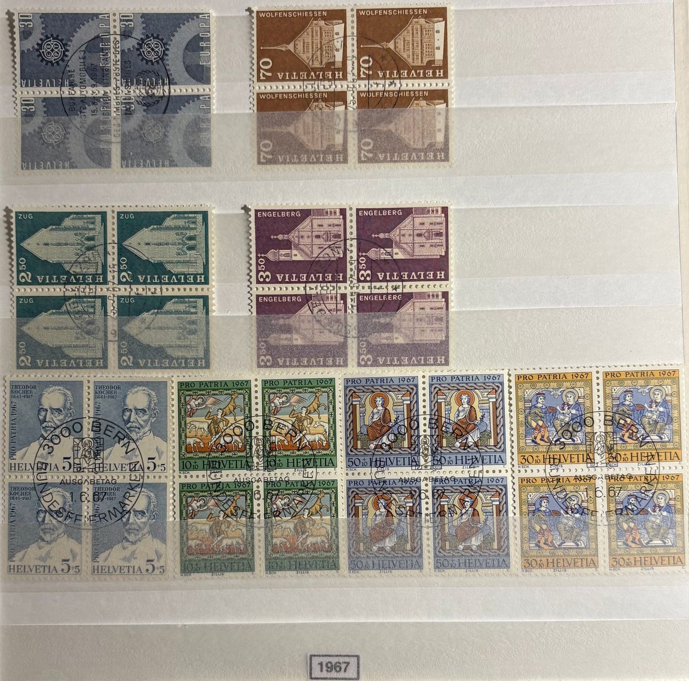 Tutti i francobolli: Timbres suisses 1967 Par 4 – Usato da Lausanne venduto da Cabessa 1