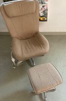 Relaxsessel mit Heizfunktion & Hocker | Drehbar | Beige