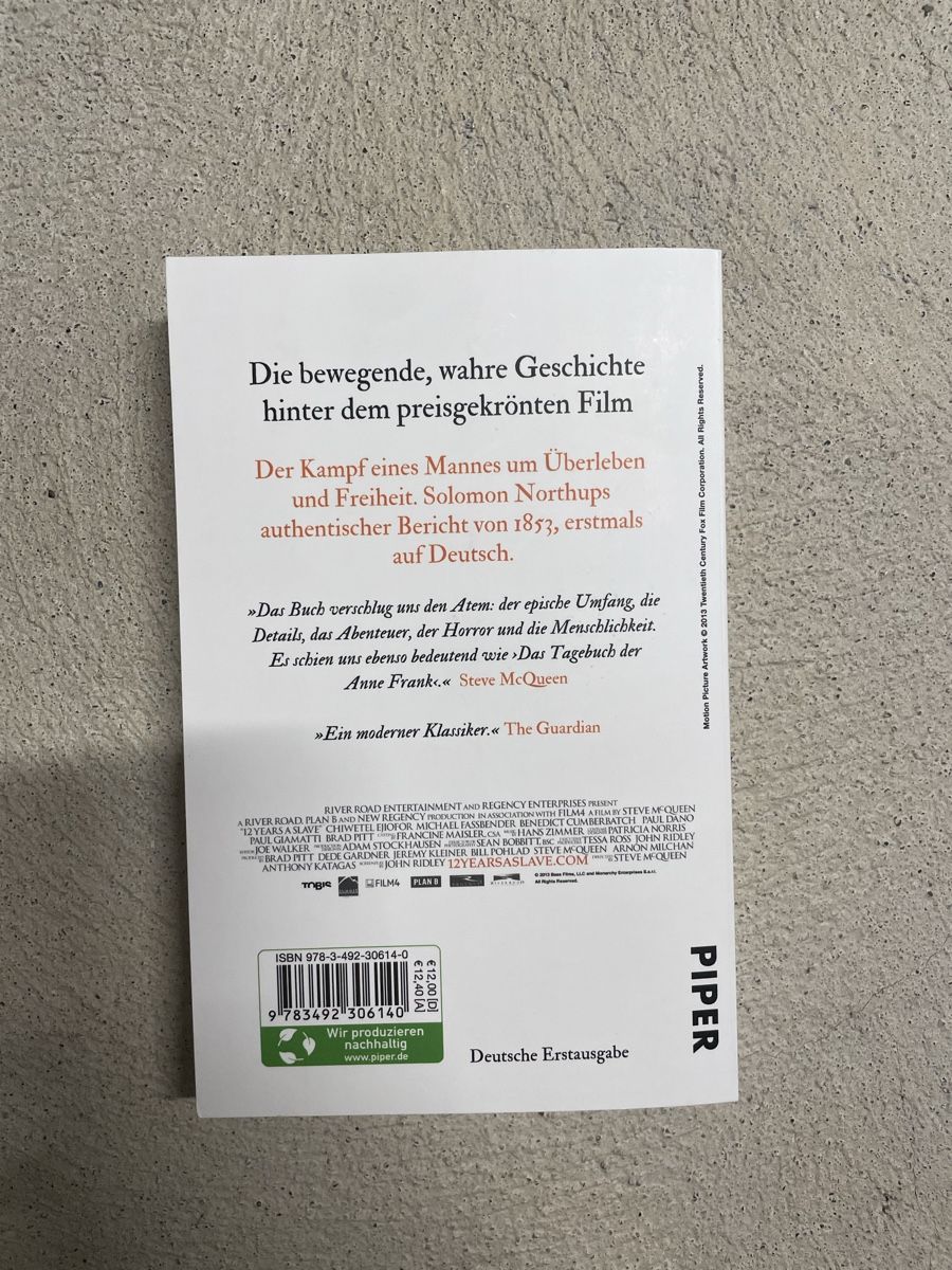 Libri: 12 Years a Salve – Nuovo (secondo la descrizione) da Meilen venduto da ann_kr79 1