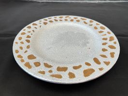 Deko-Teller silber mit goldenen Elementen - Ø 28 cm