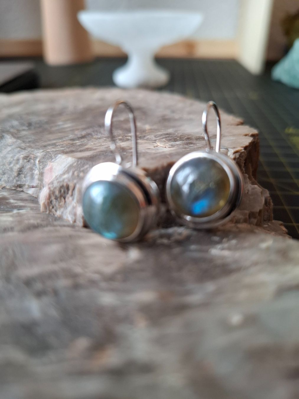 Boucles d'oreille: Ohrhänger mit Labradorit- Steinen S 925 – D'occasion à Zwieselberg par Halifaxmendusli 5