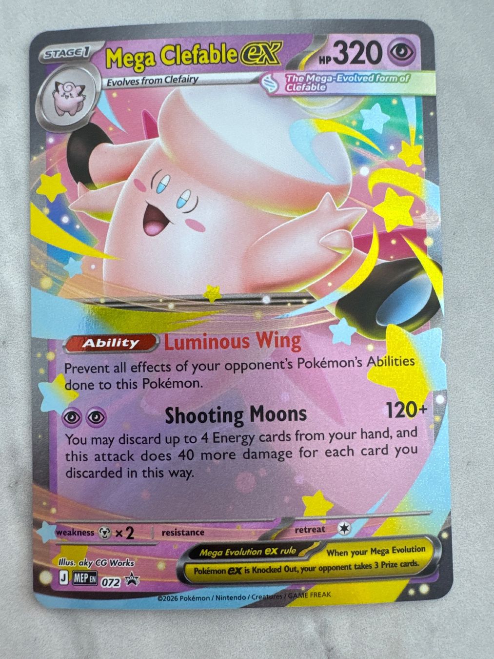 Pokémon Carte collezionabili: Mega Clefable ex MEP072 EN - Promo – Nuovo (secondo la descrizione) da Wil SG venduto da Prof.Eich
