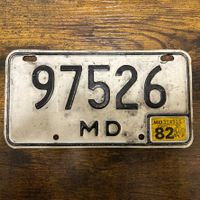 🇺🇸 U.S. Motorradnummer, Maryland 97526 - (22x11cm)