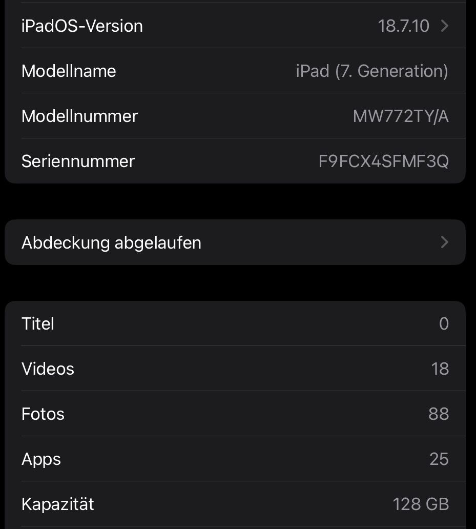 Apple Tablet PC: Apple iPad 7. Generation 128 GB gebraucht – Usato da Wetzikon ZH venduto da Supertschegger 2