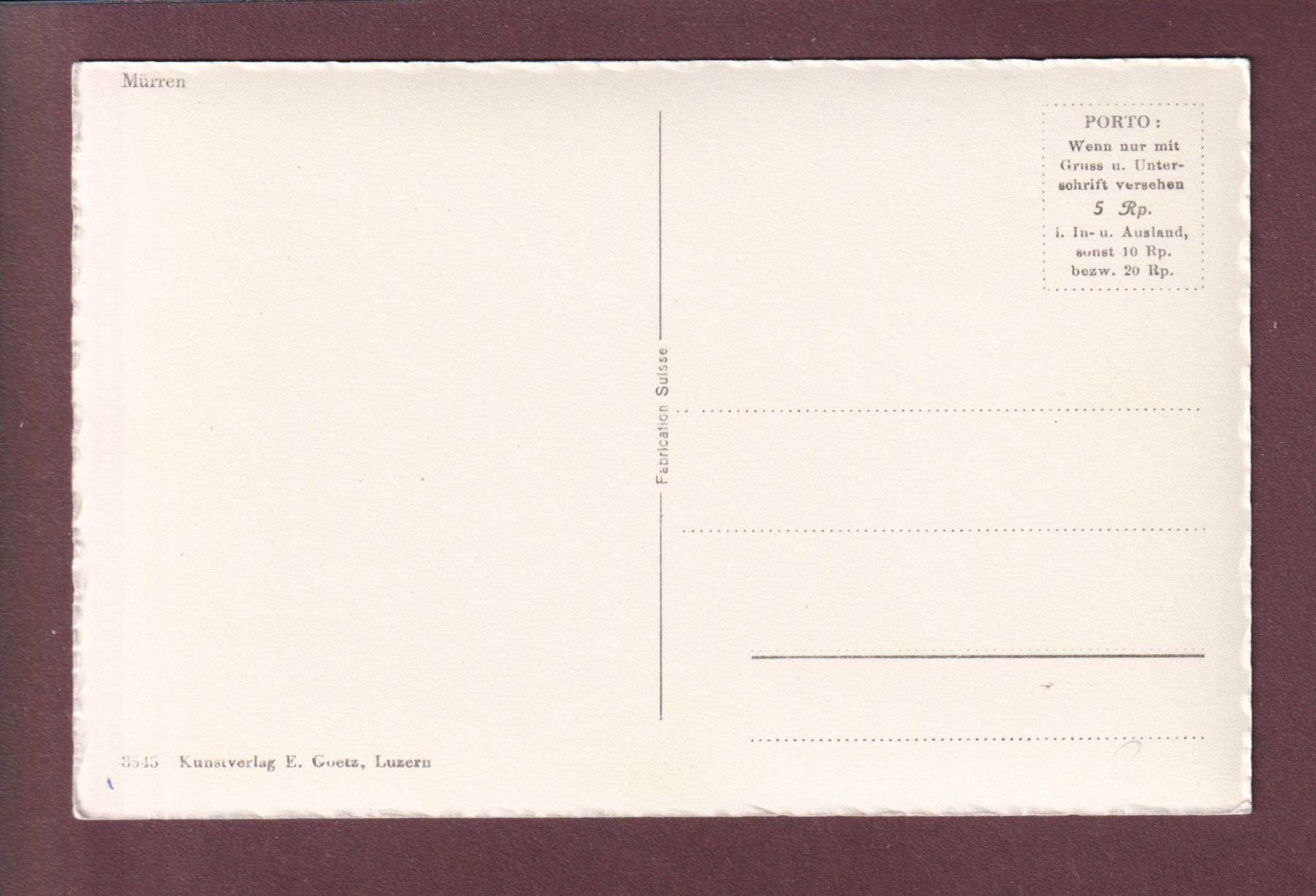 Cartoline postali: Bei MÜRREN – Usato da Pully venduto da nicecards 1