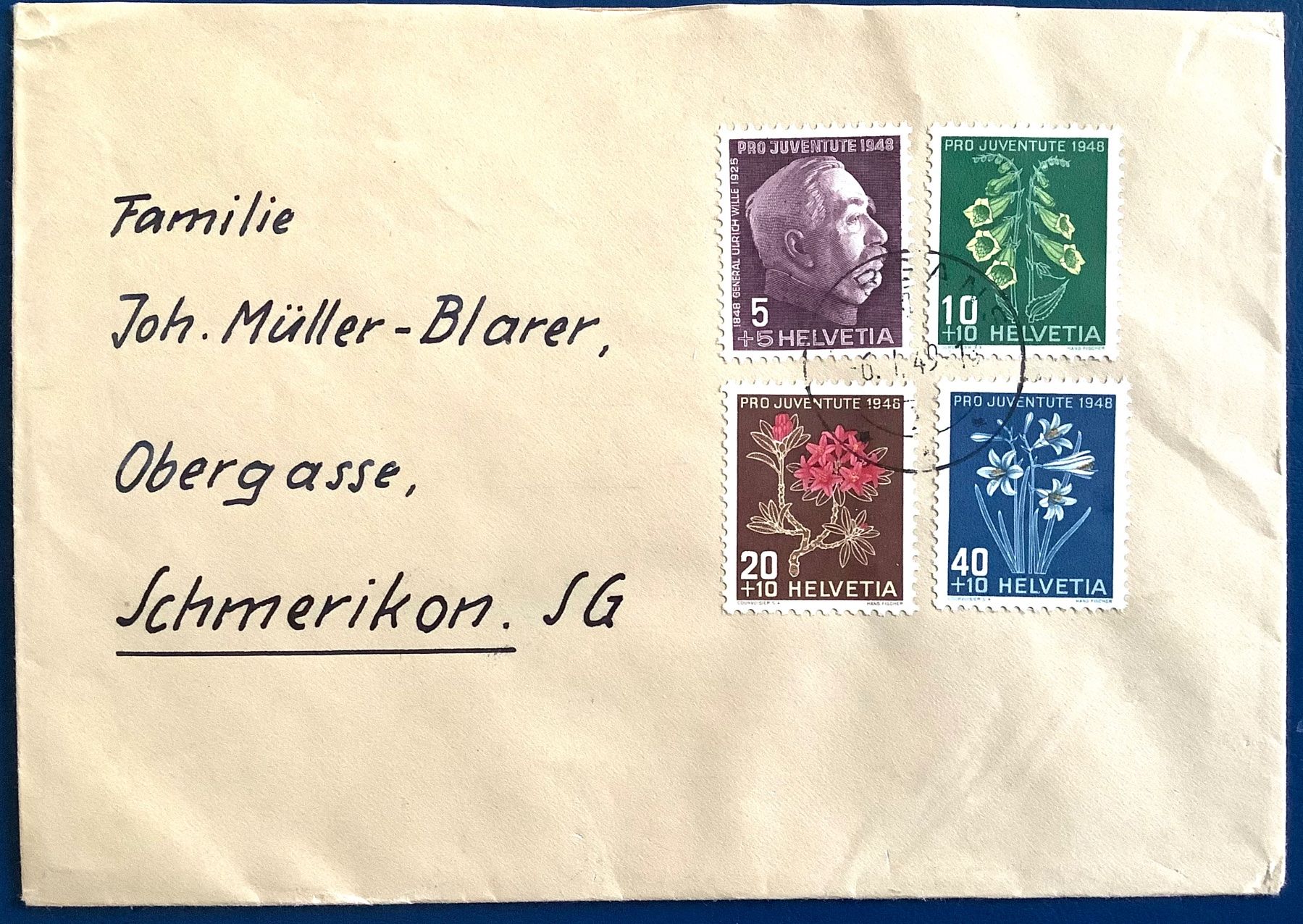 Tutti i francobolli: 1948 Pro Juventute Satzbrief – Usato da Liestal venduto da Skunk02