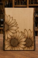 Rustikales Holzbild mit Sonnenblumen – 20 × 35 cm
