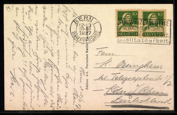 Cartoline postali: AK Bern, Bundeshaus, 1927 – Usato da Berlin venduto da bartko-reher 1