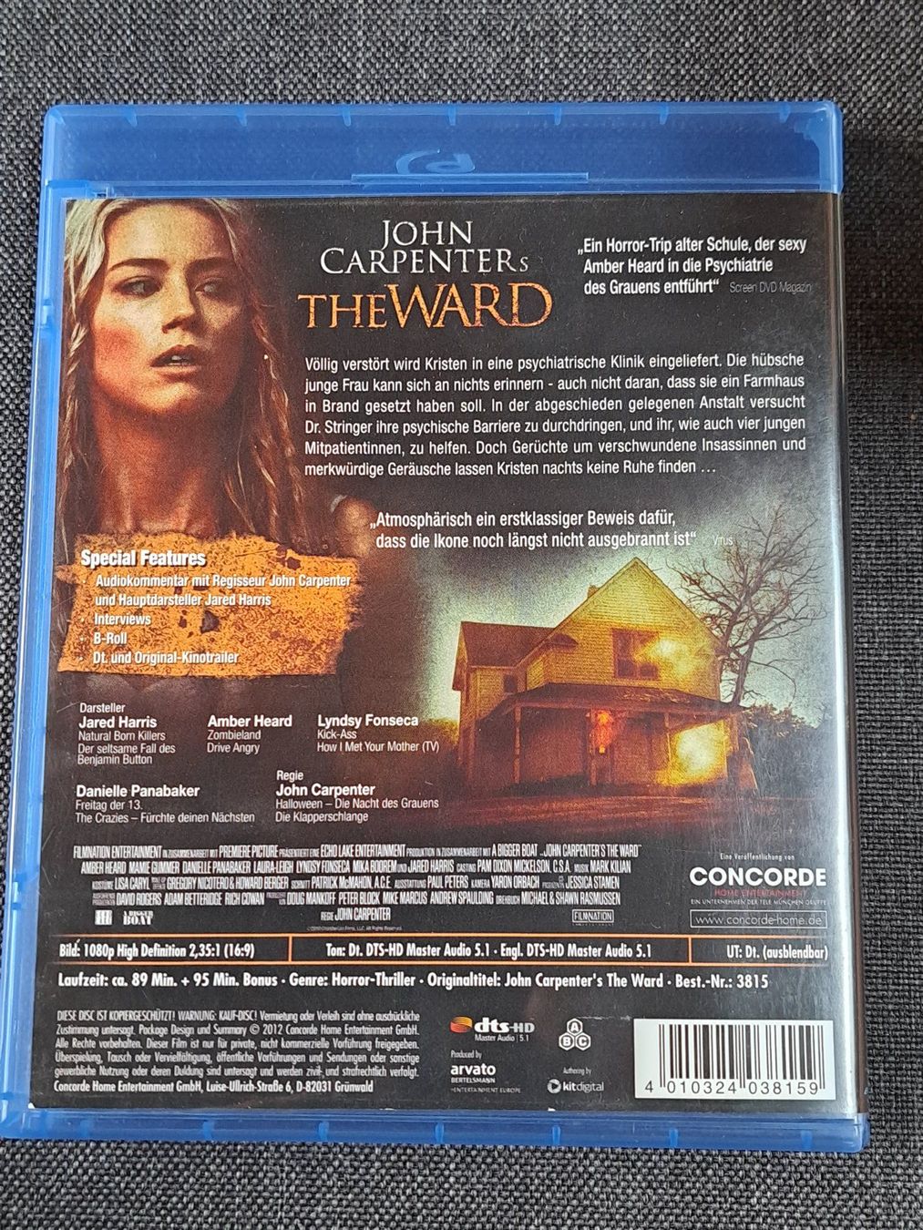 Alle DVDs: Blu-ray John Carpenter's THE WARD mit Amber Heard – Gebraucht aus Unterseen von Kanica 1