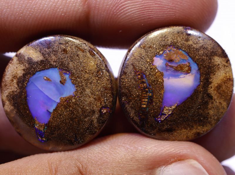 Edelsteine: Australischer Boulder Opal Paar 43.00Cts – Neu (gemäss Beschreibung) aus Bern von Grindelwaldaus