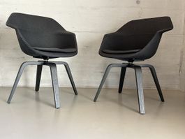 Pfister Wila Armchair, charcoal textile, rotating base