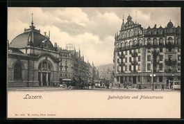 Luzern, Bahnhofplatz und Pilatusstrasse