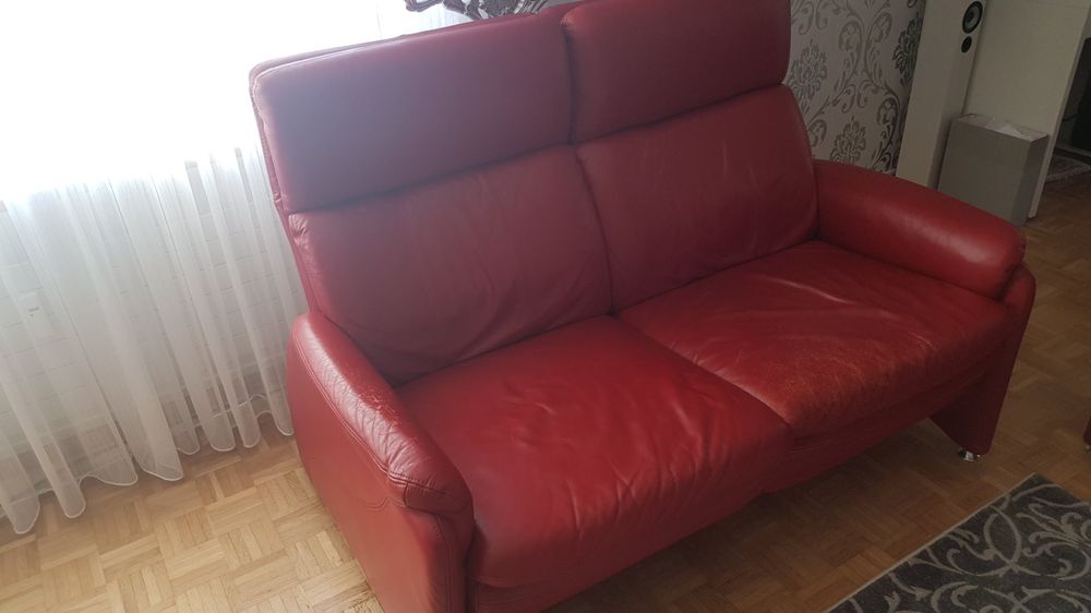 Leder - Couch 2-Sitzer mit Relax-Funktion - Echtes Leder (Gebraucht) in ...