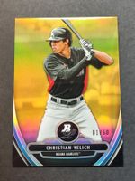 Christian Yelich Gold Refractor 1/50 Bowman Platinum 2012