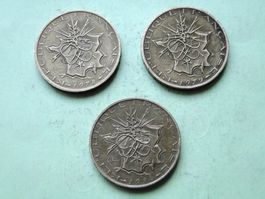 3x 10 Francs  France 1978 - 1979 - 1984 Mathieu