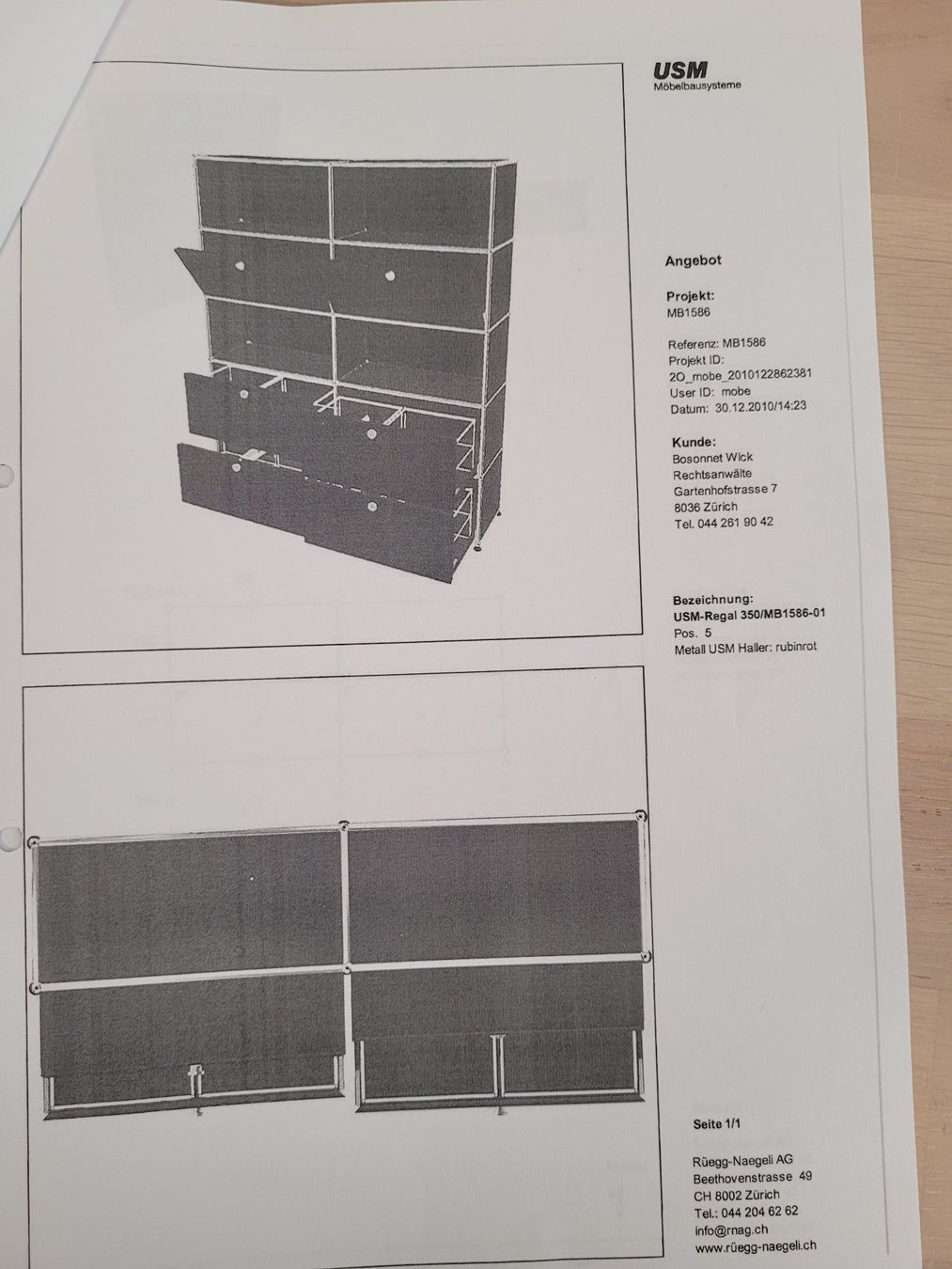 USM Scaffali: USM-Haller Regal Weinrot – Usato da Zürich venduto da Filibuster 5