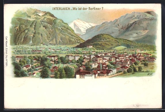 Cartoline postali: Litho Interlaken, Panoramablick auf die  – Usato da Berlin venduto da bartko-reher