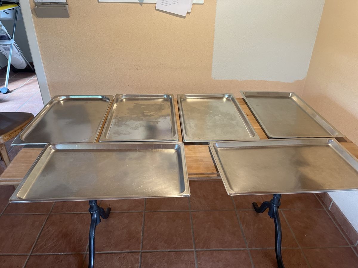 Elettrodomestici da cucina: 6 x 1/1 Gastronorm Bleche flach divers – Usato da Dittingen venduto da Cervolino77