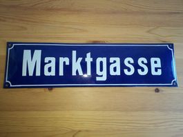 Grosses Emailleschild * MARKTGASSE * Vintage *  Original