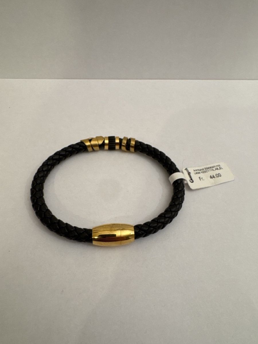 Bracciali & Braccialetti: Armband Edelstah mit Leder – Nuovo (secondo la descrizione) da Luzern venduto da akb_c55k