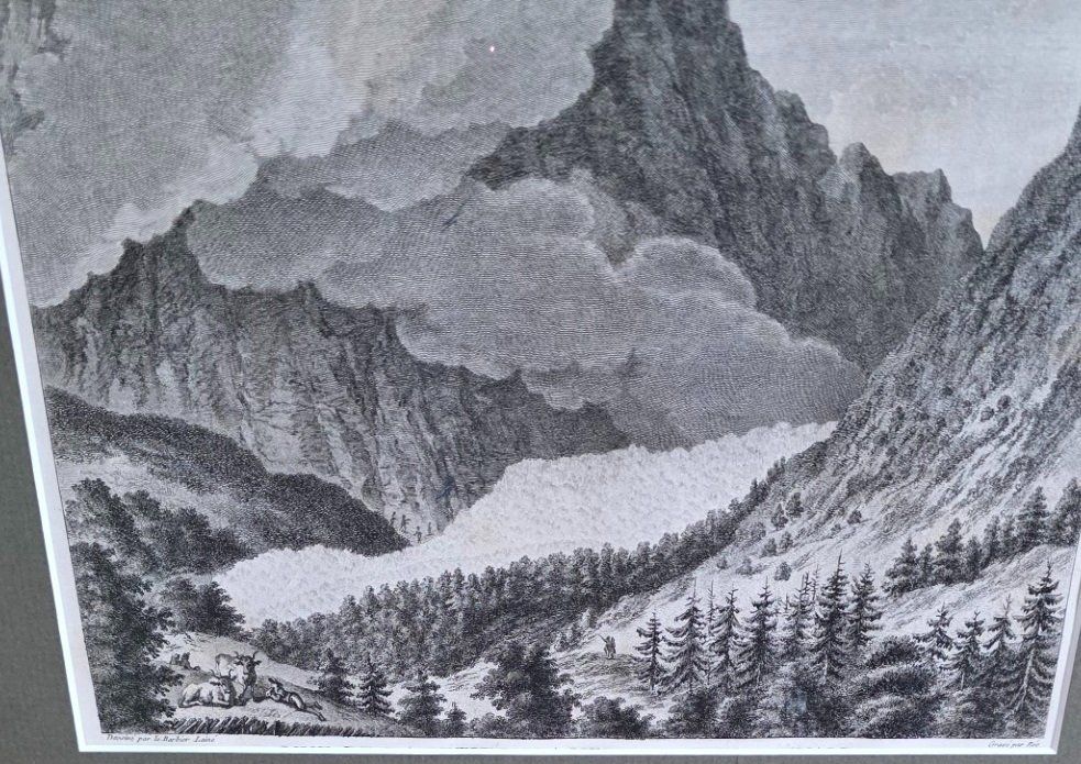 Stiche: Original-Kupferstich: Kleiner Grindelwald-Gletscher – Gebraucht aus Flums von Flumsantik 1