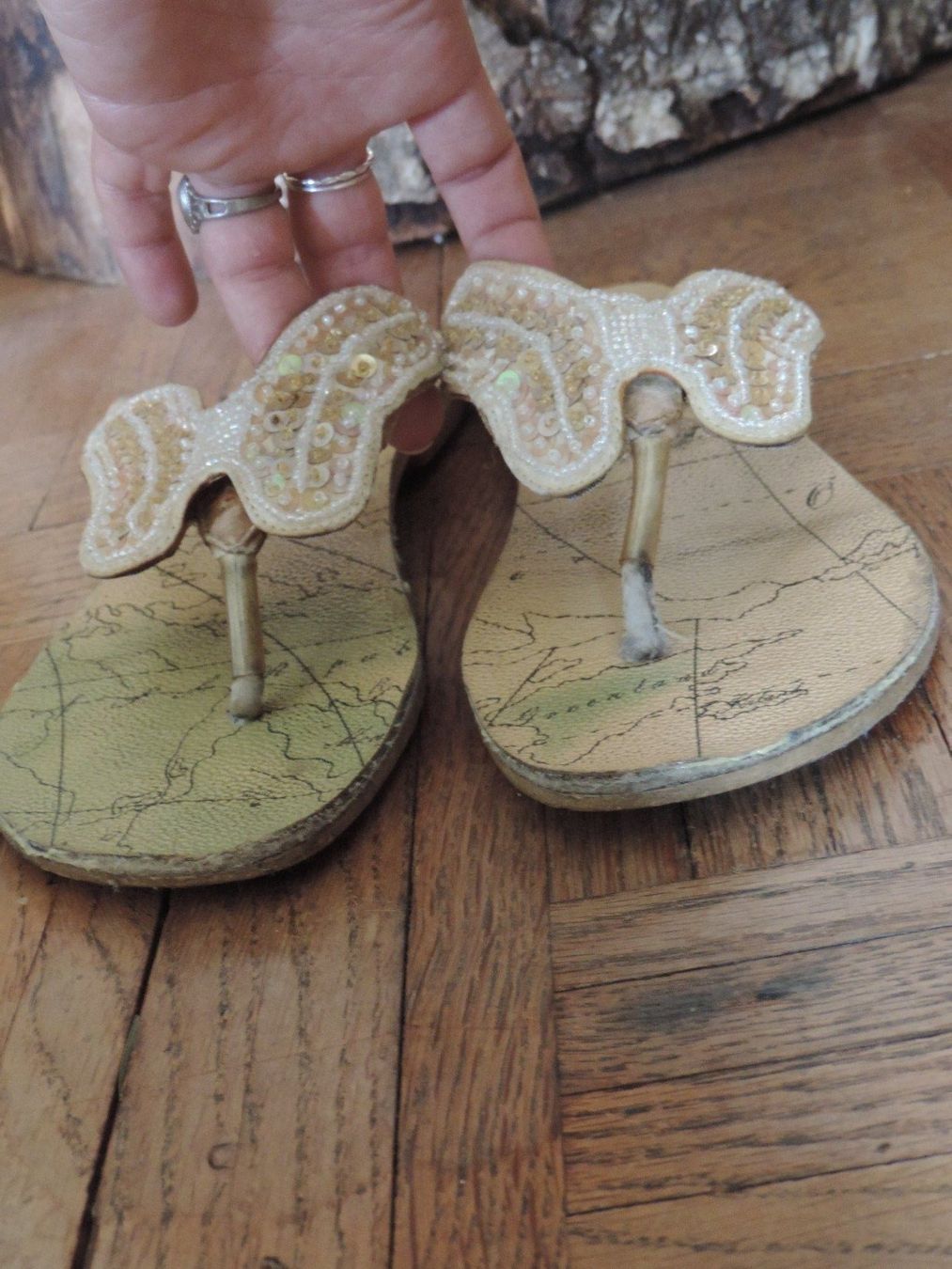 Damenschuhe: sandales Modiva perles nacrées – Gebraucht aus Genève von Axelle333 4