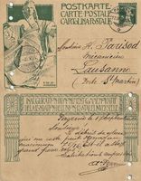 1910 Postkarte Payerne-Lausanne