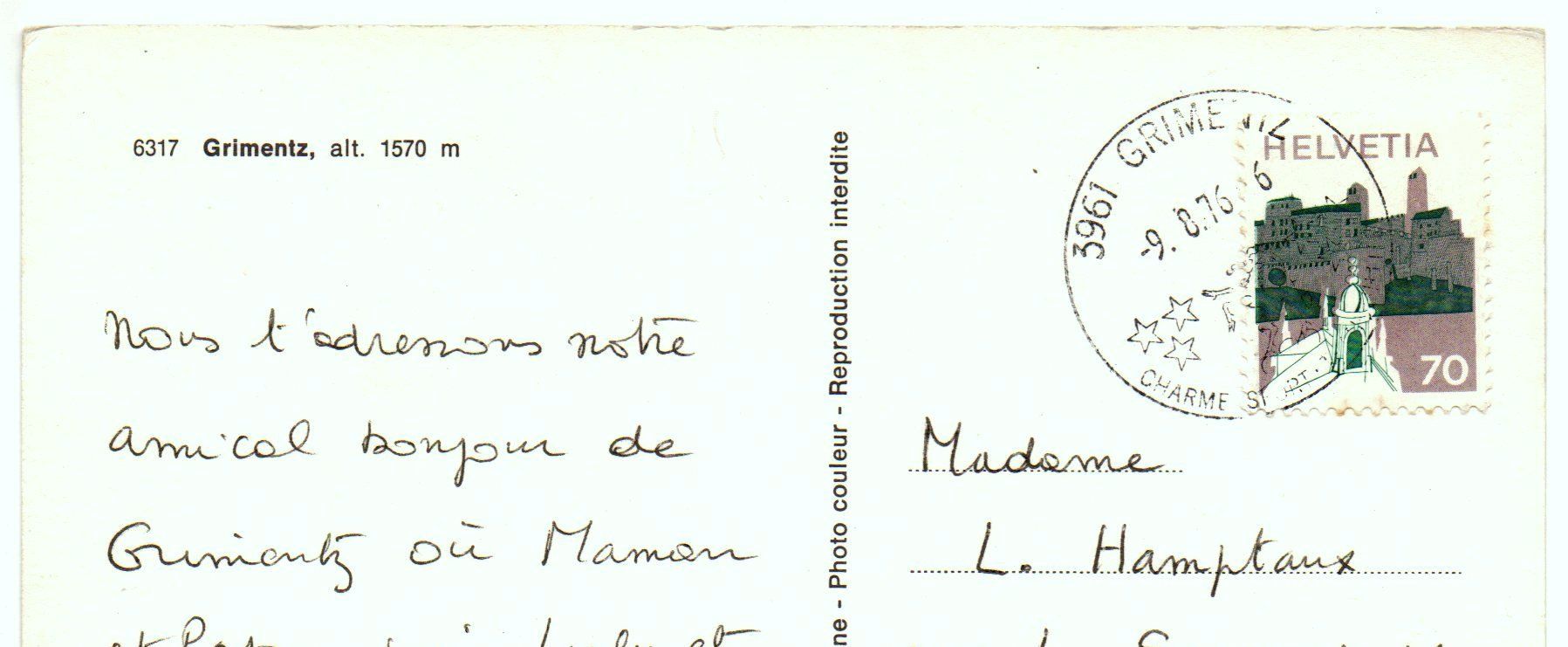 Cartoline postali: GRIMENTZ – Usato da Jona venduto da philajona 1