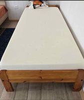 Lit en bois massif matelas compris blanc 90x200cm