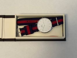 Daniel Wellington Classic DW Nato Armbanduhr Silber Weiss
