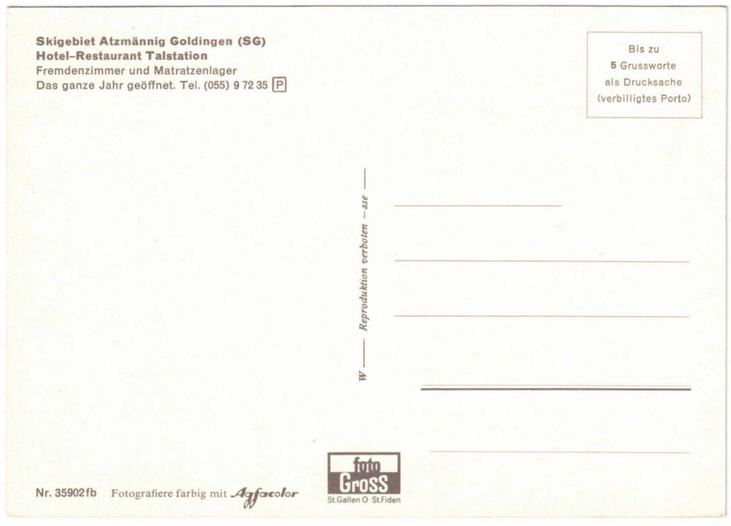 Cartoline postali: Goldingen - 5 Bild AK Atzmännig – Usato da Binningen venduto da Mountainrider 1