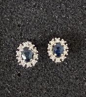 Ohrstecker Saphir mit Diamanten Weissgold 18 Karat Zustand