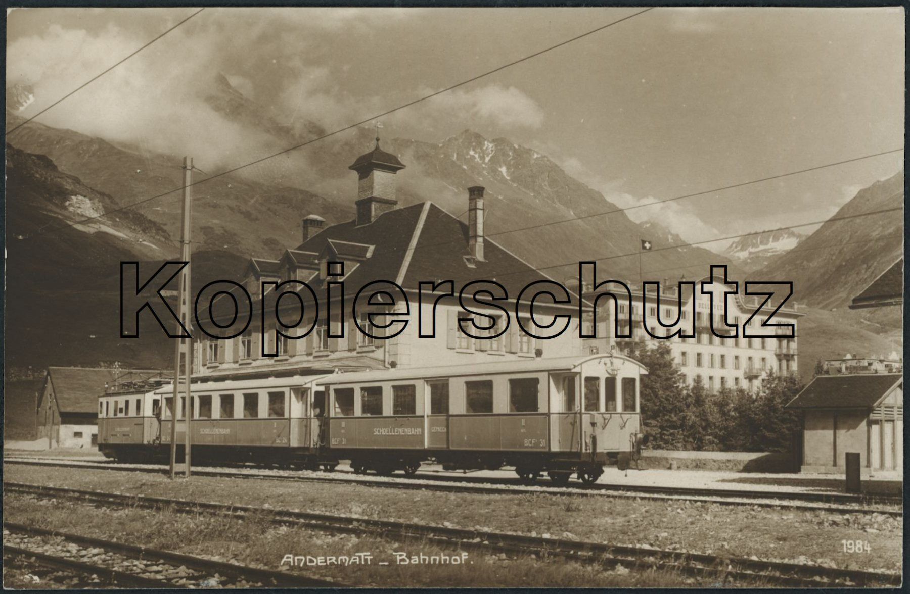Ansichtskarten: URS Andermatt - Bahnhof - Bahn SchB – Neu (gemäss Beschreibung) aus Schindellegi von leecollect