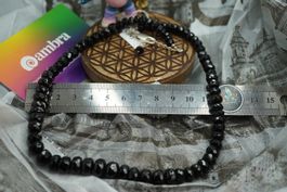 Turmalin Schwarz  Steine  Kette mit Silber & Verschluss 45cm