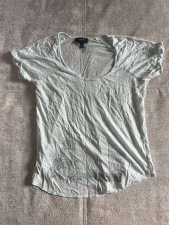 T-shirt Mango Jeans, taille S, turquoise clair, coton