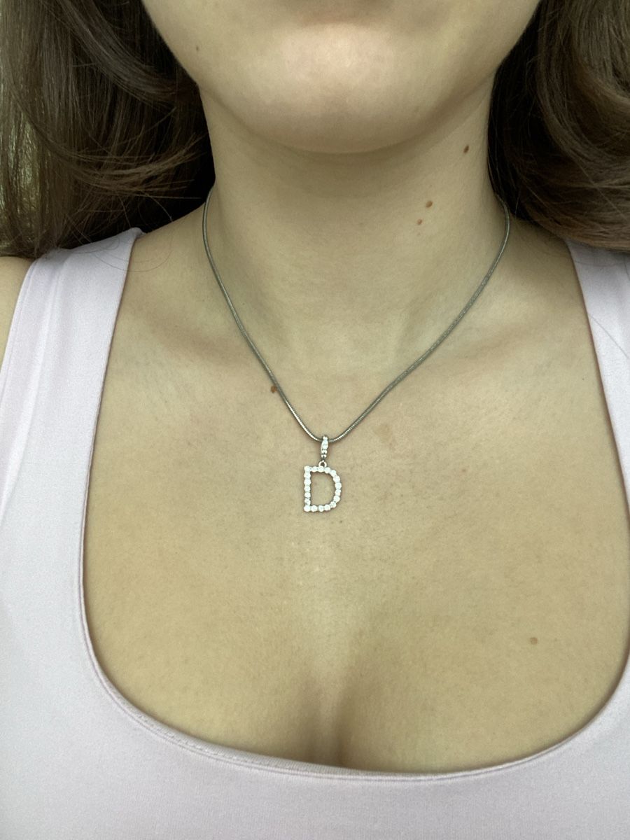 Catenine: Silberkette mit Buchstaben Anhänger "D" – Nuovo e nell'imballaggio originale da Zürich venduto da dedasiba