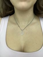 Silberkette mit Buchstaben Anhänger "D"