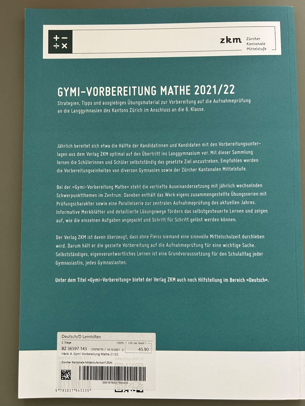 Bücher: Gymivorbereitung Mathe 21/22 – Gebraucht aus Zürich von nta 1