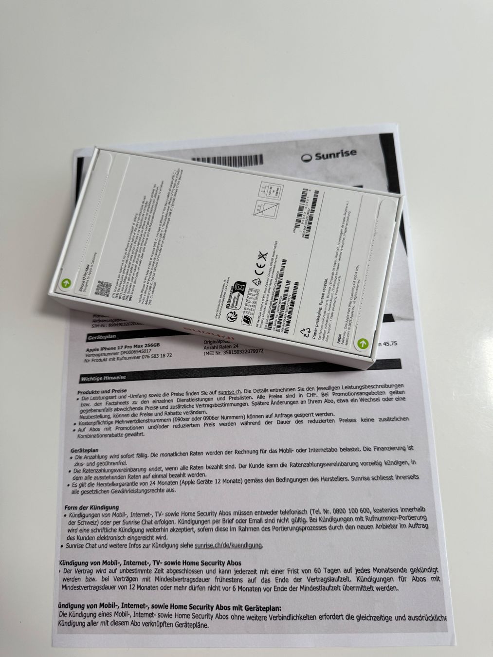 Apple Portables: IPHONE 17 PRO MAX 256GB – Neuf avec emballage d'origine à Frauenfeld par iphone6 1