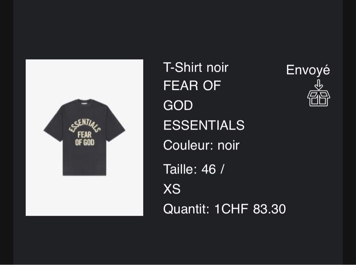 Fear of God T-shirt: T-shirt Essentials Autentique  – Nuovo e nell'imballaggio originale da Villeneuve VD venduto da fabioferreira5