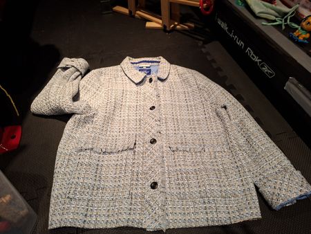 Street One Jacke Tweed-Optik, blau weiss,Gr 42