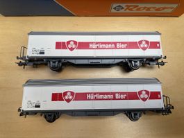 2 Roco gedeckte Güterwagen Hürlimann