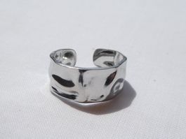 Silberfarbener Ring, offenes Design, Gr. 57/58, 18.5mm - NEU