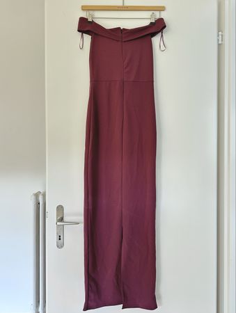 Missguided Kleid schulterfrei Bordeaux/Lila Grösse 36
