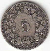 Toutes les monnaies: 5 Rappen 1876 ss – D'occasion à Gossau SG par Gallus00 1